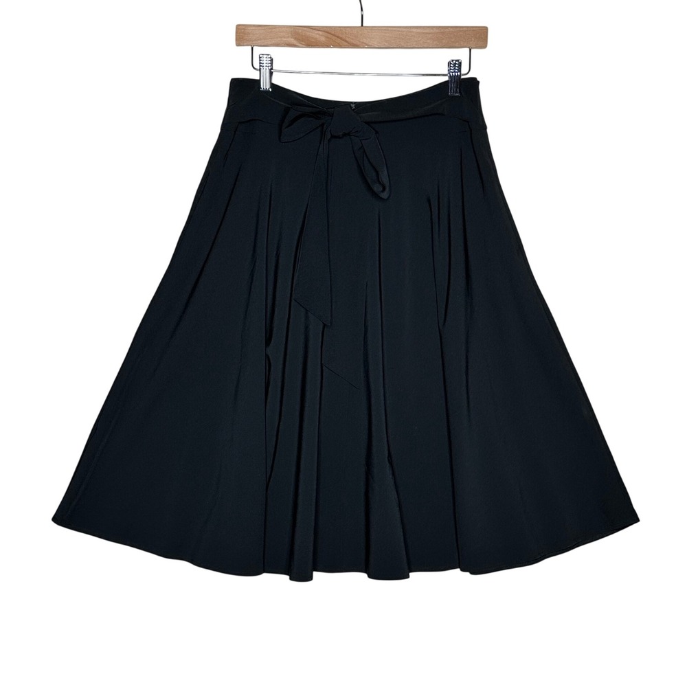 Belle Poque Women's High Waist A-line Midi Skirt size Medium Black